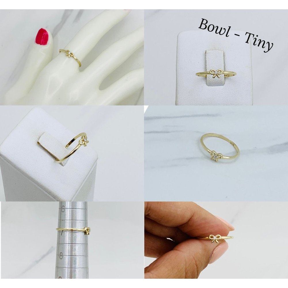 10k Solid Gold Ring Minimalist Stackable Crown, B… - image 5